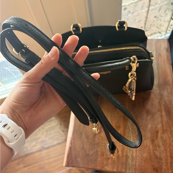 Black Coach Crossbody Purse with Gold Accents - Picture 12 of 13